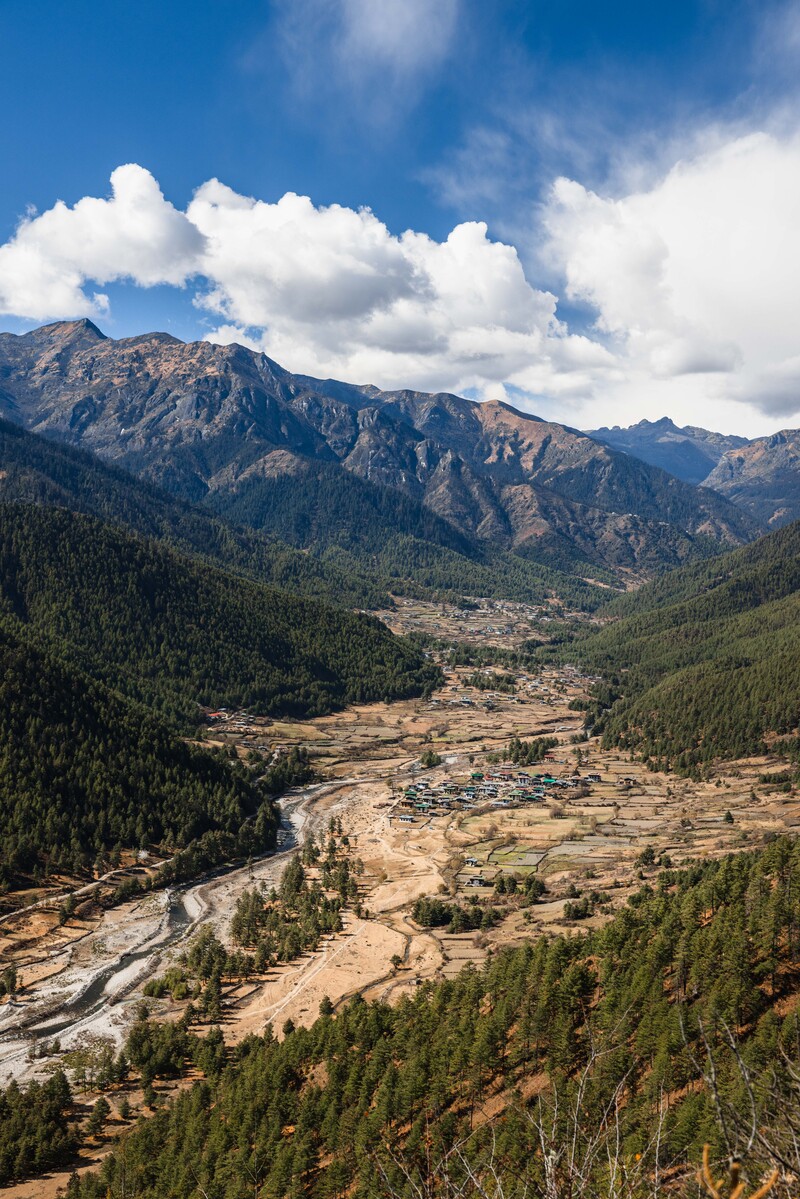 Autumn Himalayan view in Bhutan