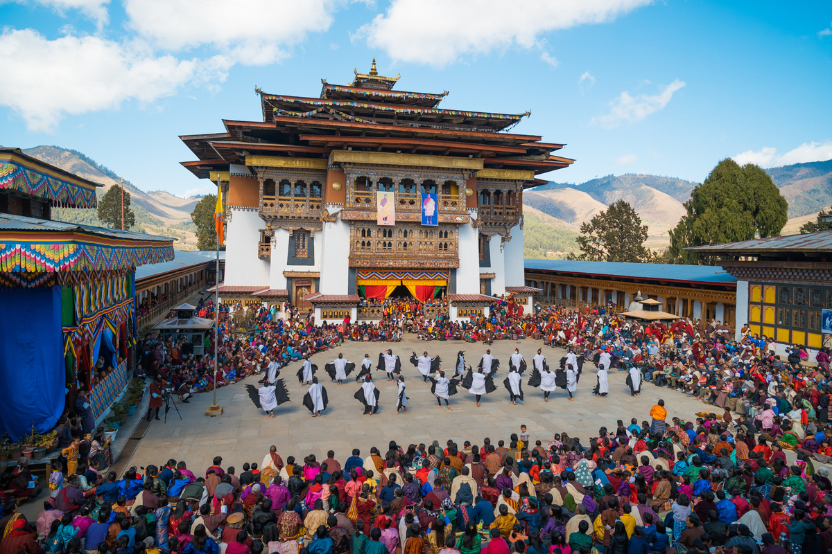 Clear mountain view during peak season in Bhutan
