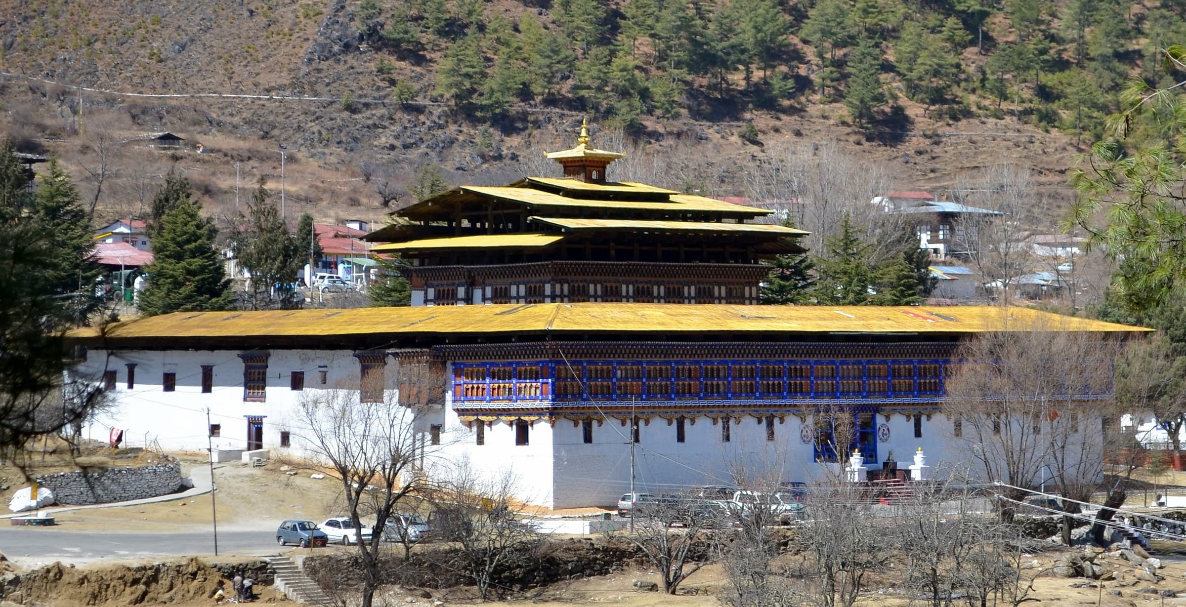 Wangchuck Lo Dzong / Haa Dzong - Exterior Context in Bhutan