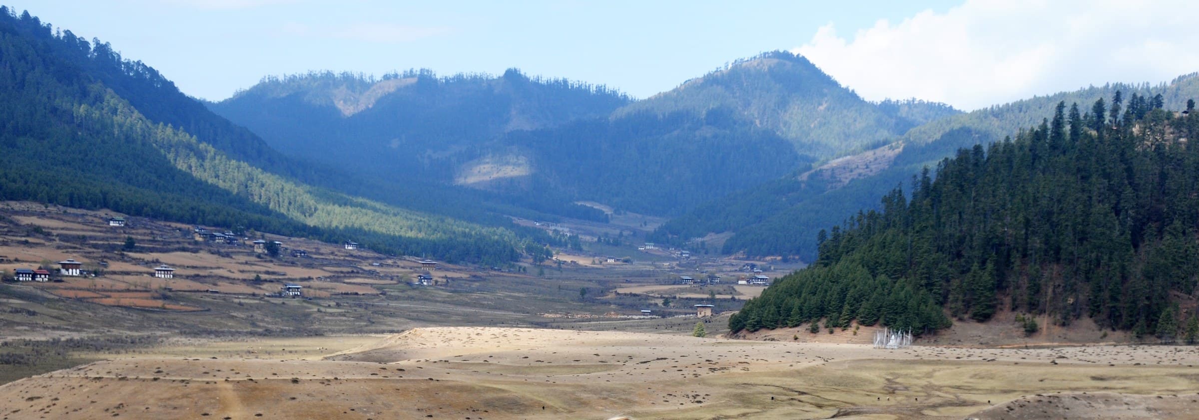 Gangtey and Phobjikha valley landscape