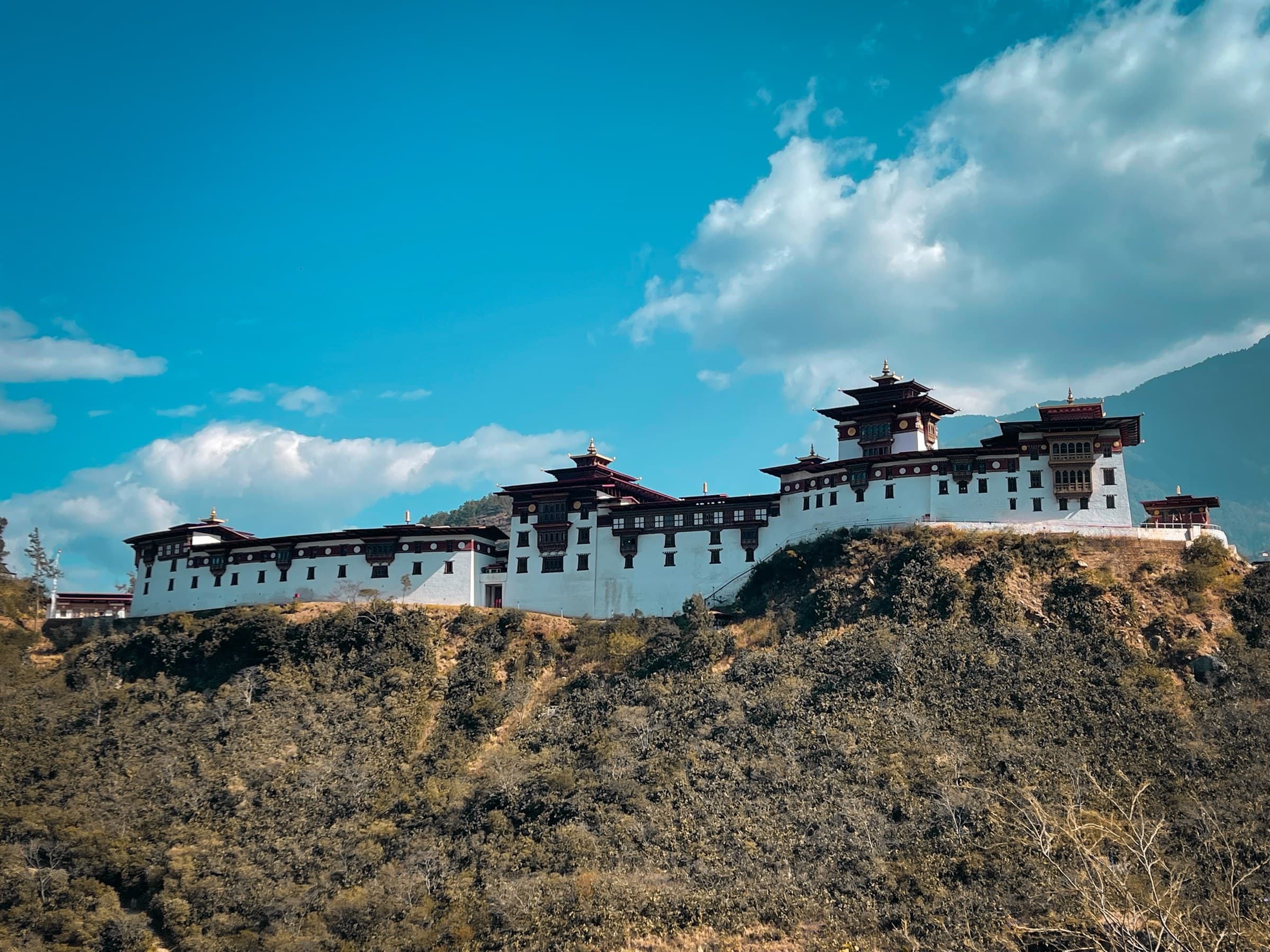 Wangdue Phodrang Dzong on a ridge